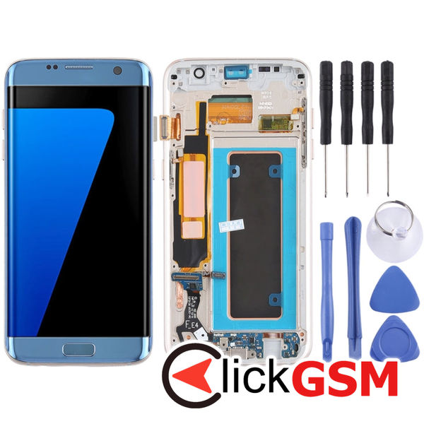 Piesa Display Cu Rama Si Modul Incarcare Black Samsung Galaxy S7 Edge 4f0n