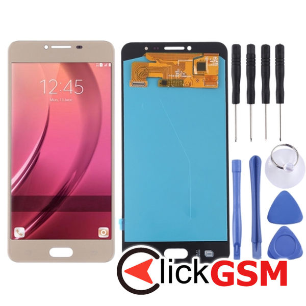 Piesa Piesa Display Cu Touchscreen Gold Samsung Galaxy C7 Pro 4o6g