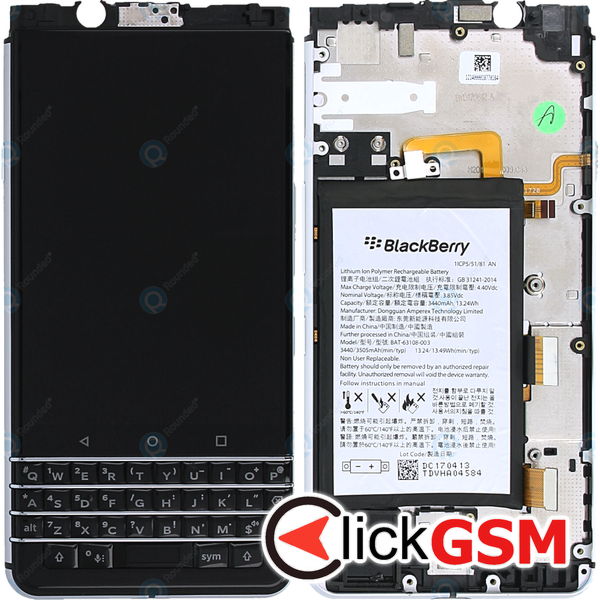 Piesa Display Cu Touchscreen Negru Blackberry Keyone 3w3t