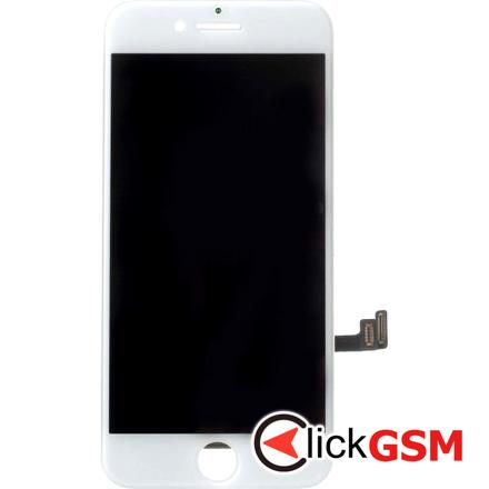 Display cu Touchscreen, Rama Alb Apple iPhone 8 Plus