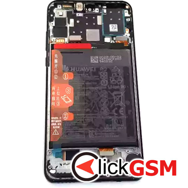 Piesa Display Cu Touchscreen Rama Si Baterie Negru Huawei P30 Lite 1k0i