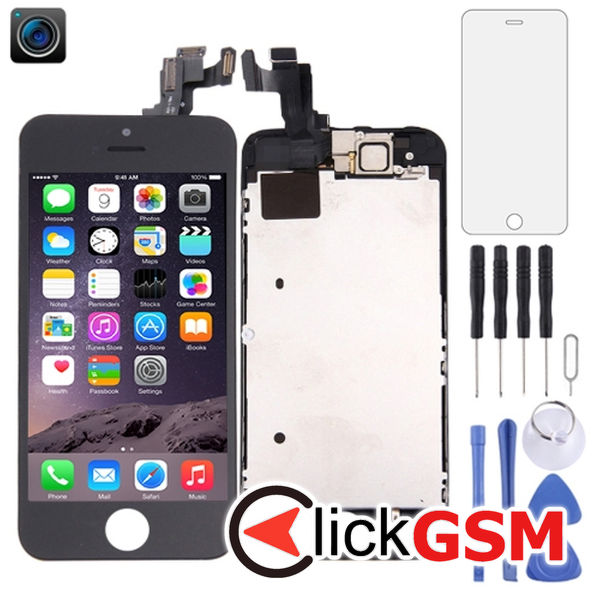 Piesa Display Cu Touchscreen Rama Si Camera Fata Apple Iphone 5s 4hea