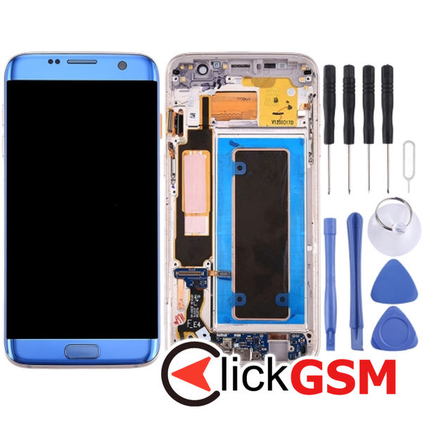 Piesa Display Cu Touchscreen Rama Si Modul Incarcare Blue Samsung Galaxy S7 Edge 4ojs