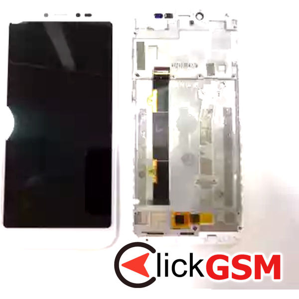 Piesa Display Cu Touchscreen Si Rama Alb Alcatel 1s 2mja