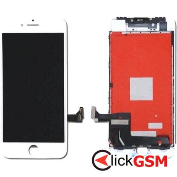 Piesa Piesa Display Cu Touchscreen Si Rama Alb Apple Iphone 8 35j