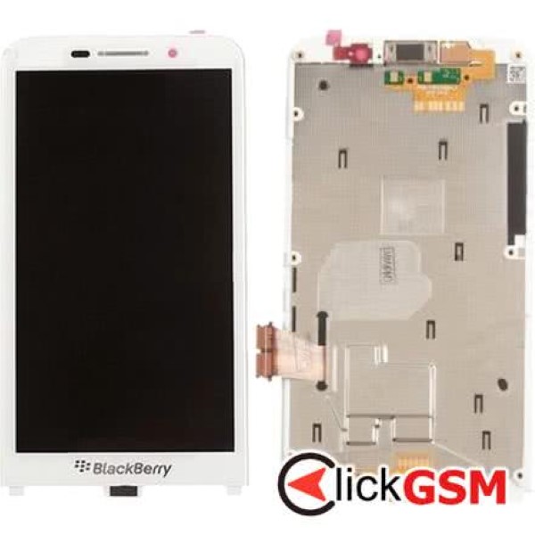 Piesa Display Cu Touchscreen Si Rama Alb Blackberry Z30 1exj