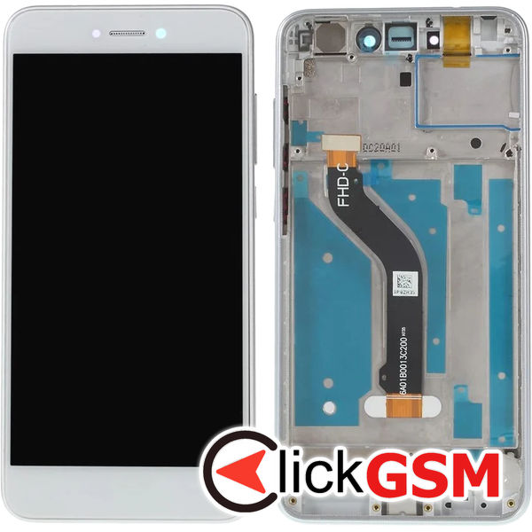 Piesa Display Cu Touchscreen Si Rama Alb Huawei P8lite  4o7d