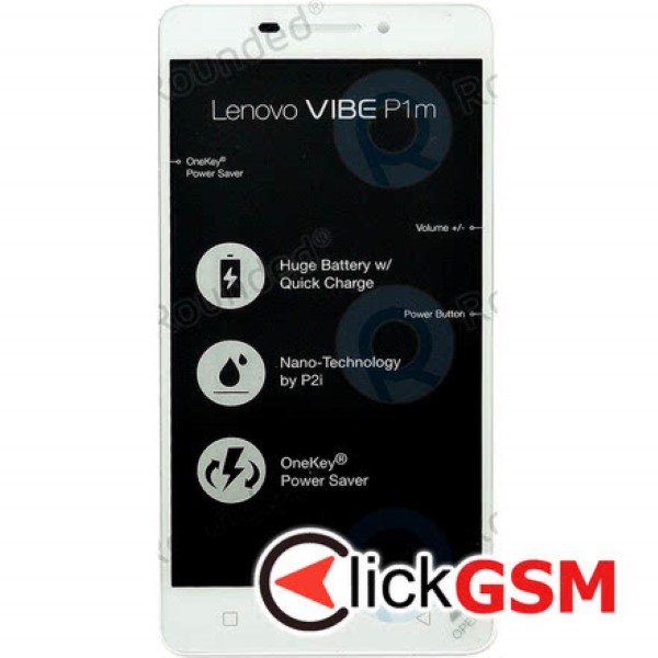 Piesa Display Cu Touchscreen Si Rama Alb Lenovo Vibe P1m 1l3k