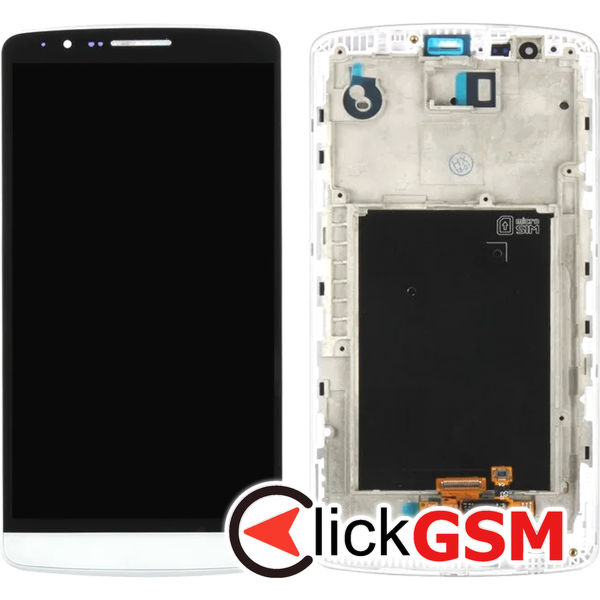 Piesa Display Cu Touchscreen Si Rama Alb Lg G3 4sr9