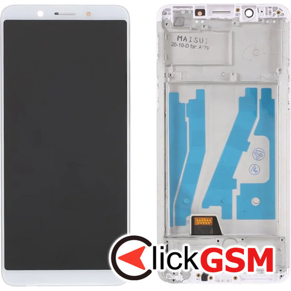 Piesa Display Cu Touchscreen Si Rama Alb Oppo A79 4u1d