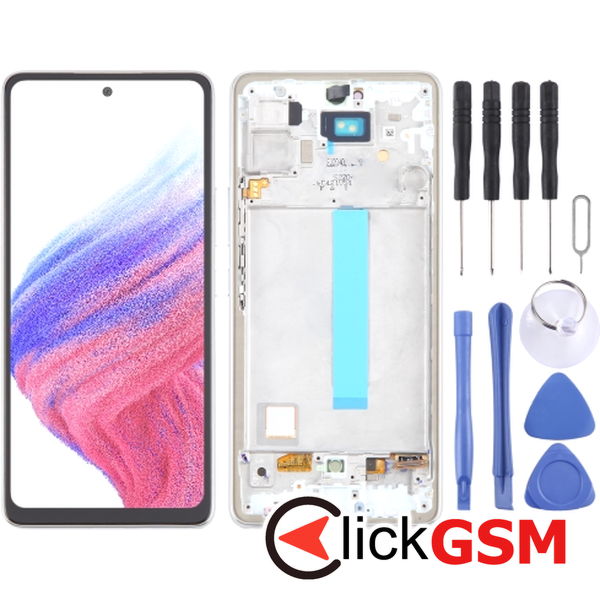 Piesa Piesa Display Cu Touchscreen Si Rama Alb Samsung Galaxy A53 5g 4o3v