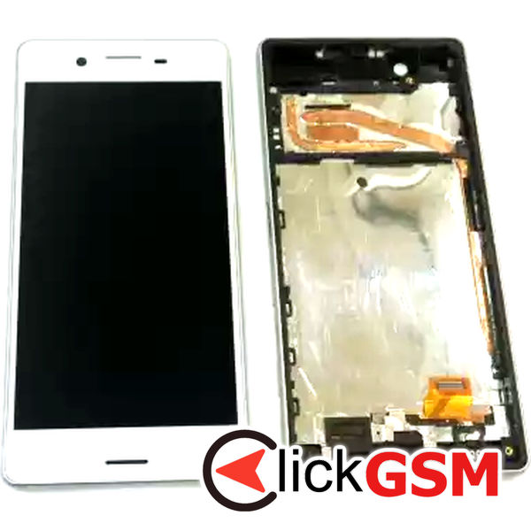 Piesa Display Cu Touchscreen Si Rama Alb Sony Xperia X 36la