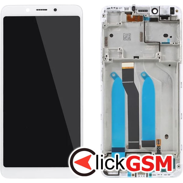 Piesa Display Cu Touchscreen Si Rama Alb Xiaomi Redmi 6a 4wws