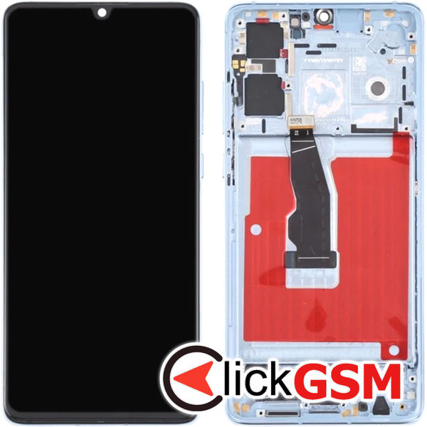 Piesa Display Cu Touchscreen Si Rama Albastru Deschis Huawei P30 4s10