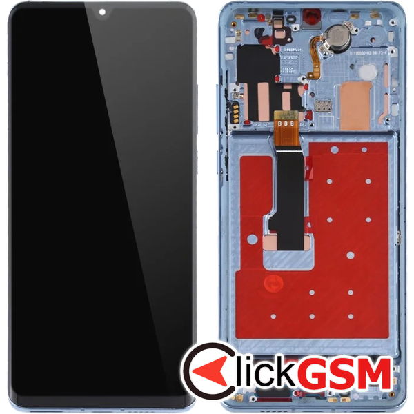 Piesa Display Cu Touchscreen Si Rama Albastru Deschis Huawei P30 Pro  4o7u