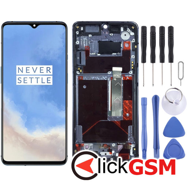 Piesa Display Cu Touchscreen Si Rama Albastru Oneplus 7t 21y0