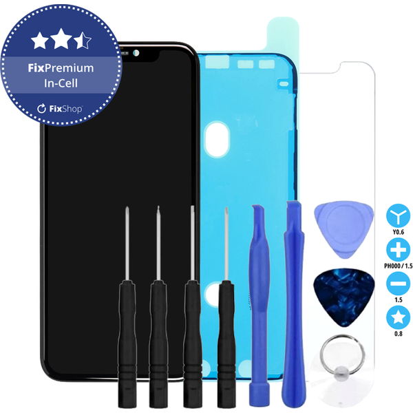 Apple iPhone 11 · Ecran In-Cell FHD pentru iPhone 11, Sticla tactila cu rama, Adeziv (Adhesive), Sticla temperata, Unelte, FixPremium