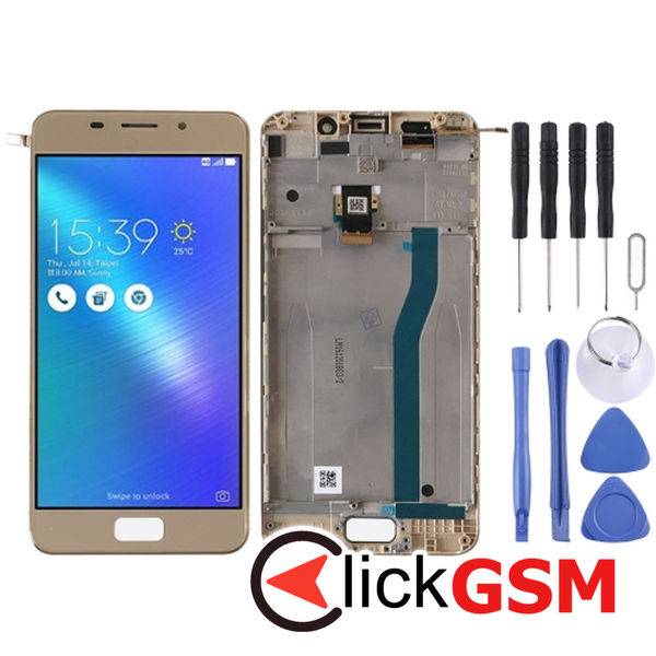 Piesa Display Cu Touchscreen Si Rama Auriu Asus Zenfone 3s Max 259t