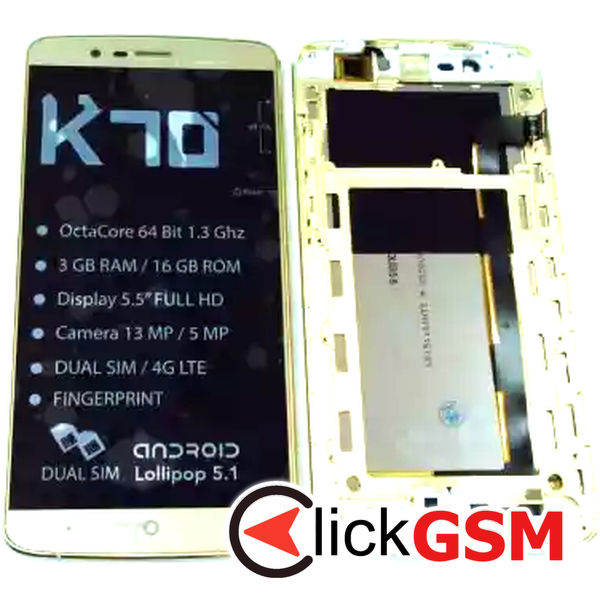 Piesa Piesa Display Cu Touchscreen Si Rama Auriu Elephone P8000 2ip4