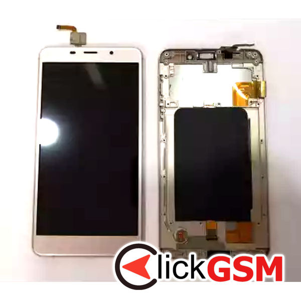 Piesa Piesa Display Cu Touchscreen Si Rama Auriu Leagoo M8 27p3