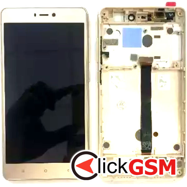 Piesa Piesa Display Cu Touchscreen Si Rama Auriu Xiaomi Mi 4s 38v1