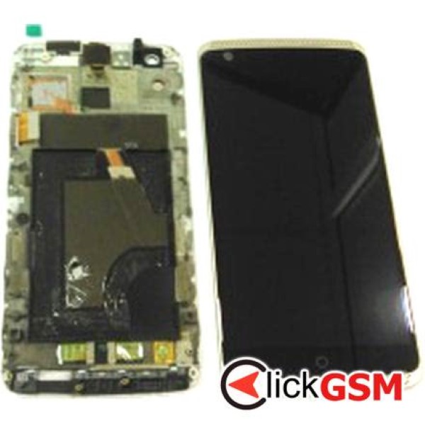 Piesa Display Cu Touchscreen Si Rama Auriu Zte Axon Elite 2mpn