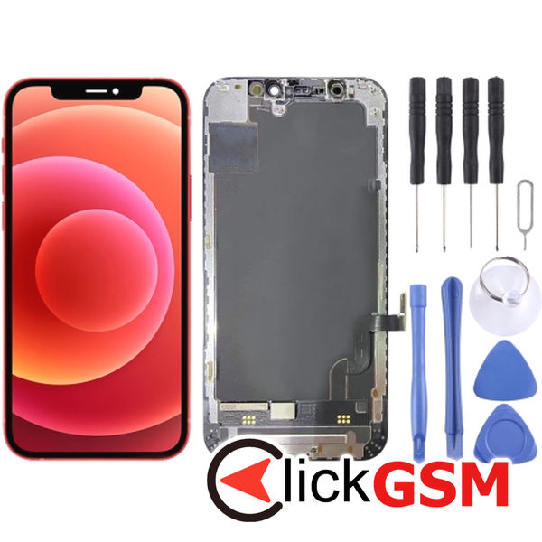 Piesa Display Cu Touchscreen Si Rama Black Apple Iphone 12 Mini 4gwo