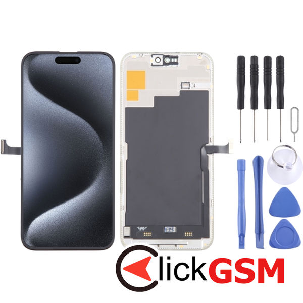 Piesa Display Cu Touchscreen Si Rama Black Apple Iphone 15 Pro Max 4h1v