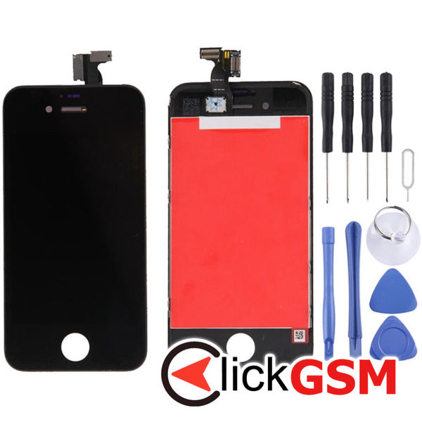 Piesa Display Cu Touchscreen Si Rama Black Apple Iphone 4 4f9k