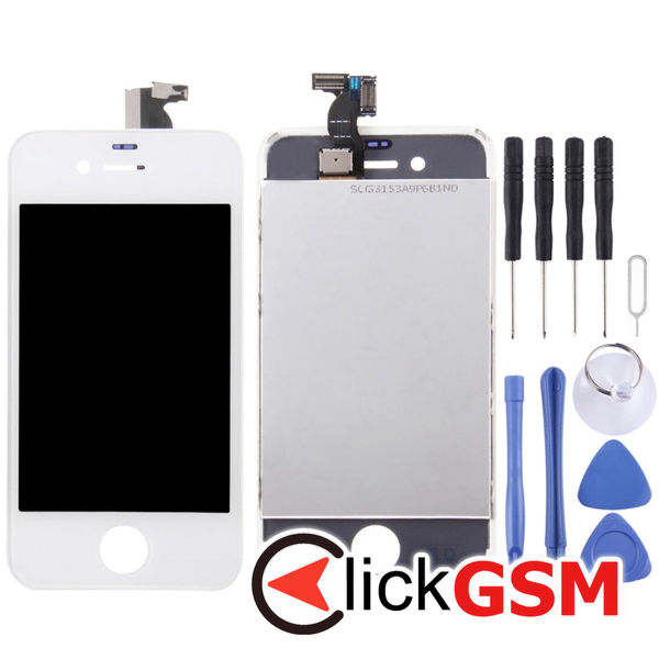 Piesa Display Cu Touchscreen Si Rama Black Apple Iphone 4s 4f9l