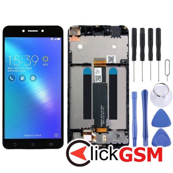 Piesa Display Cu Touchscreen Si Rama Black Asus Zenfone Live 259c