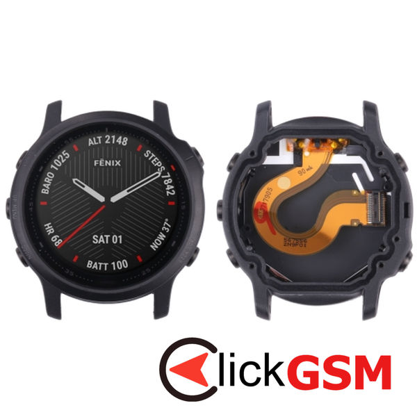 Piesa Display Cu Touchscreen Si Rama Black Garmin Fenix 6s 30bj