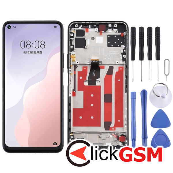 Piesa Piesa Display Cu Touchscreen Si Rama Black Huawei Nova 7 Se 5g 24kc