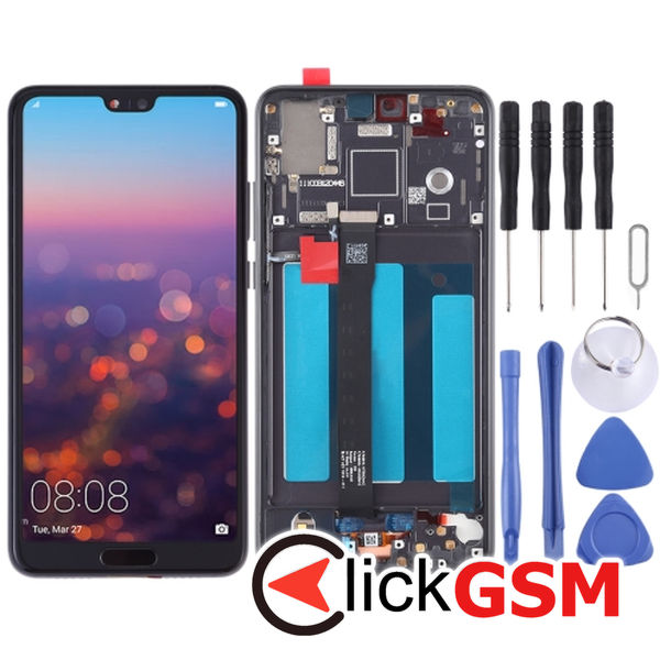 Piesa Display Cu Touchscreen Si Rama Black Huawei P20 2f7m