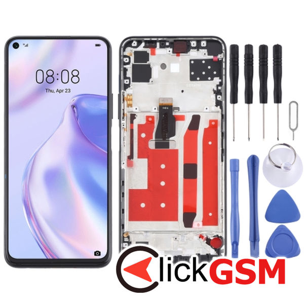 Piesa Piesa Display Cu Touchscreen Si Rama Black Huawei P40 Lite 5g 2c35