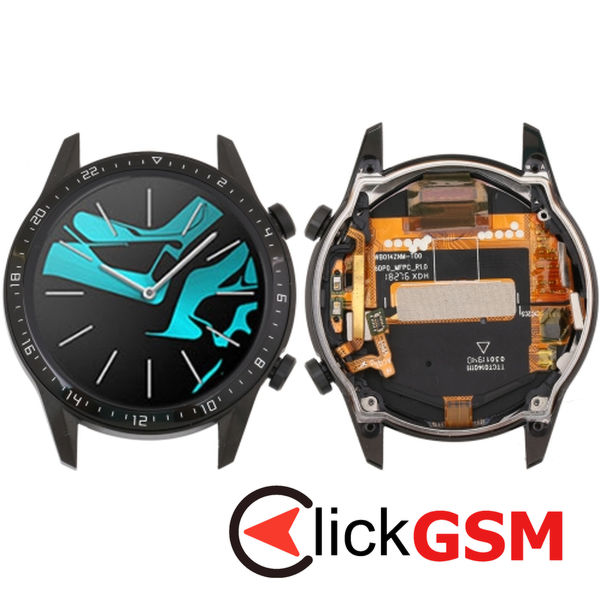 Piesa Display Cu Touchscreen Si Rama Black Huawei Watch Gt2 42mm 23iu