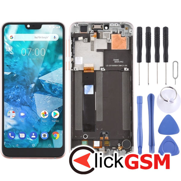 Piesa Display Cu Touchscreen Si Rama Black Nokia 7.1 49kp