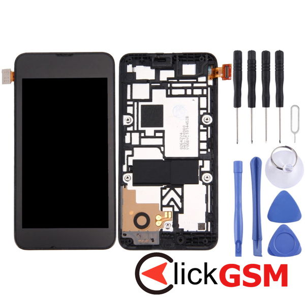 Piesa Display Cu Touchscreen Si Rama Black Nokia Lumia 530 49st