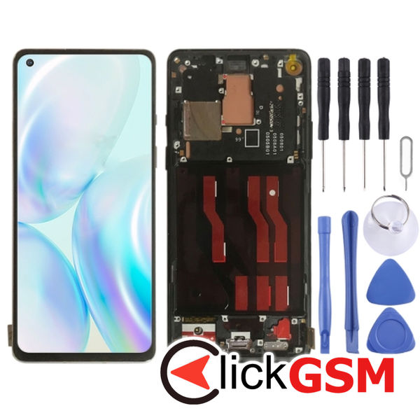 Piesa Display Cu Touchscreen Si Rama Black Oneplus 8 21xy