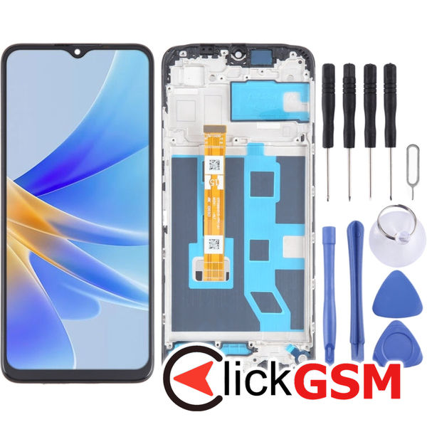 Piesa Display Cu Touchscreen Si Rama Black Oppo A1x 5g 4heq