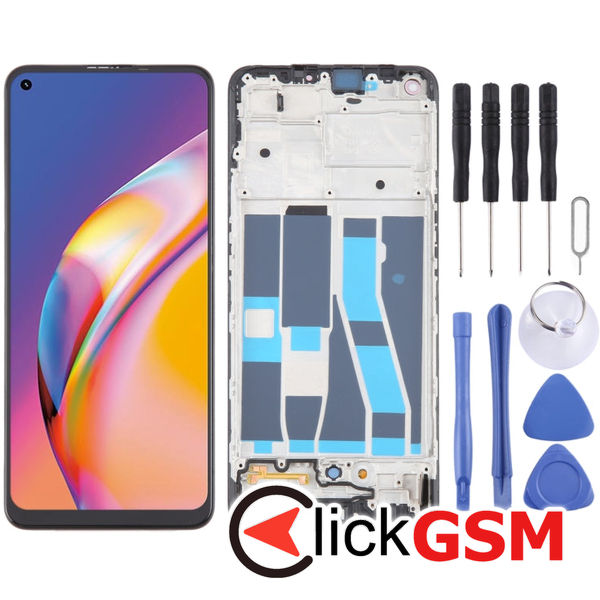 Piesa Display Cu Touchscreen Si Rama Black Oppo A94 5g 2ty2