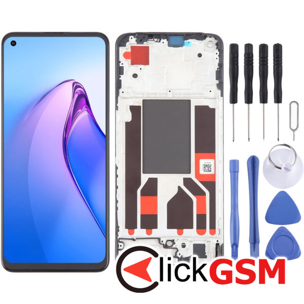 Piesa Display Cu Touchscreen Si Rama Black Oppo Reno8 4hfi