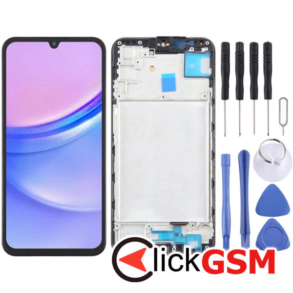 Piesa Display Cu Touchscreen Si Rama Black Samsung Galaxy A15 4exn