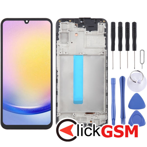 Piesa Display Cu Touchscreen Si Rama Black Samsung Galaxy A25 4exl