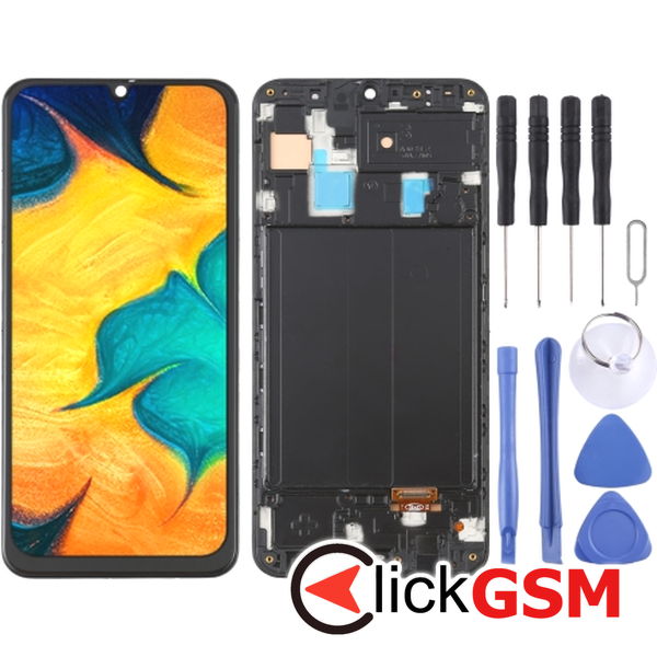 Piesa Display Cu Touchscreen Si Rama Black Samsung Galaxy A30 4ekm