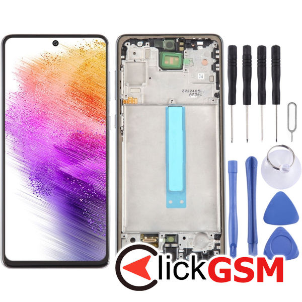 Piesa Display Cu Touchscreen Si Rama Black Samsung Galaxy A73 5g 4ezc