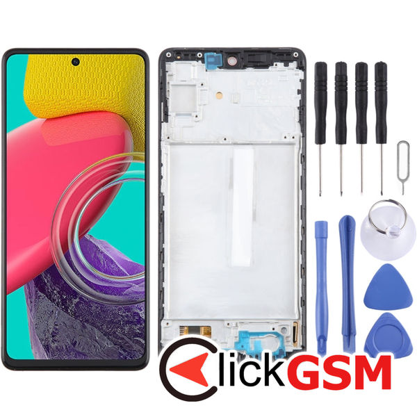 Piesa Piesa Display Cu Touchscreen Si Rama Black Samsung Galaxy M55 5g 4exe