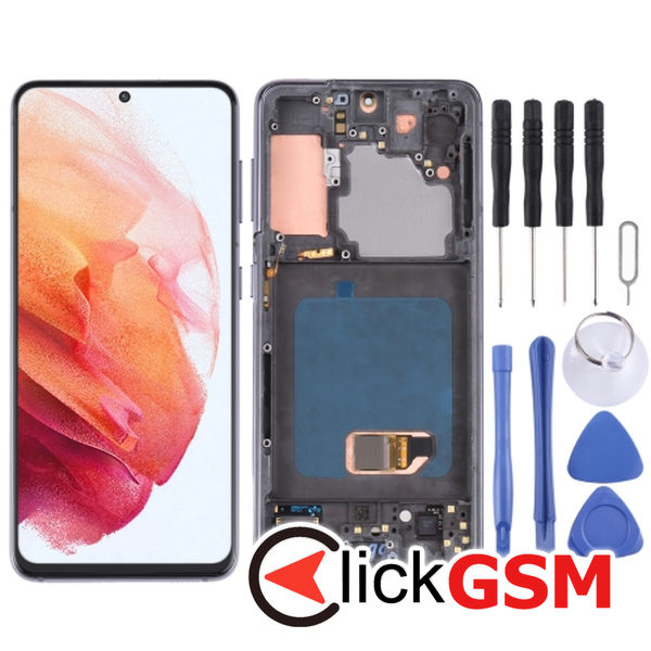 Piesa Piesa Display Cu Touchscreen Si Rama Black Samsung Galaxy S21 5g 4f0a