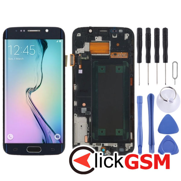 Piesa Piesa Display Cu Touchscreen Si Rama Black Samsung Galaxy S6 Edge 4eif