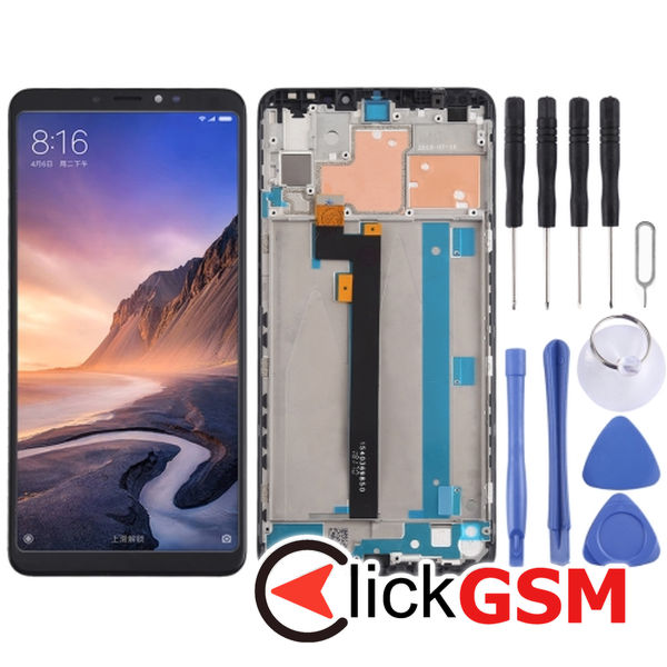 Piesa Display Cu Touchscreen Si Rama Black Xiaomi Mi Max 3 25ju